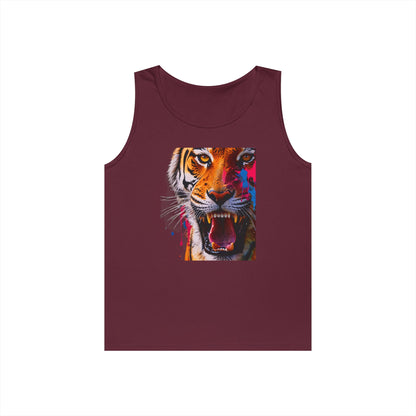 Bold Tiger Graphic Unisex Tank Top, Summer Attire, Animal Lover Gift, Fitness Shirt, Inspirational Apparel, Birthday Present