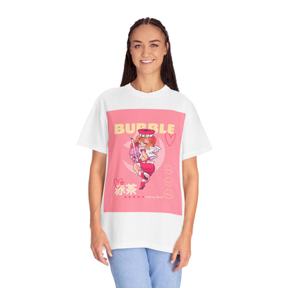 Bubble Tea Girl Anime T-Shirt — Kawaii Pink Graphic Tee