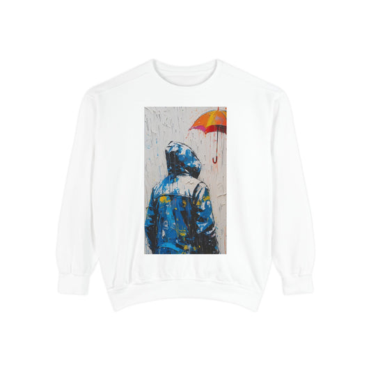 Colorful Umbrella Sweatshirt, Cozy Unisex Crewneck, Art-Inspired Apparel, Gift for Art Lovers, Casual Fall Fashion