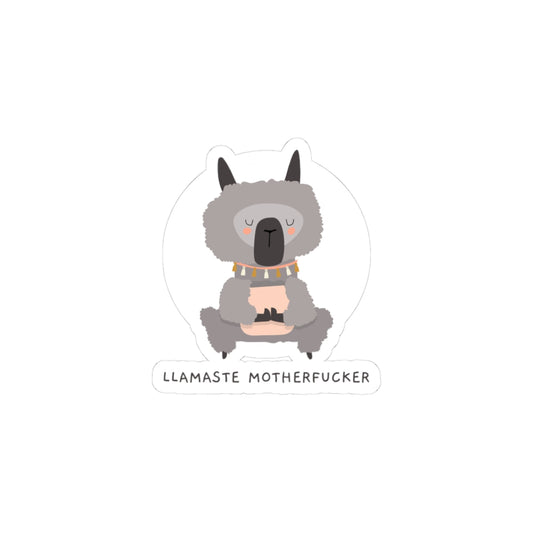 Llamaste Motherfucker Kiss-Cut Sticker — Funny Yoga Llama Vinyl Decal