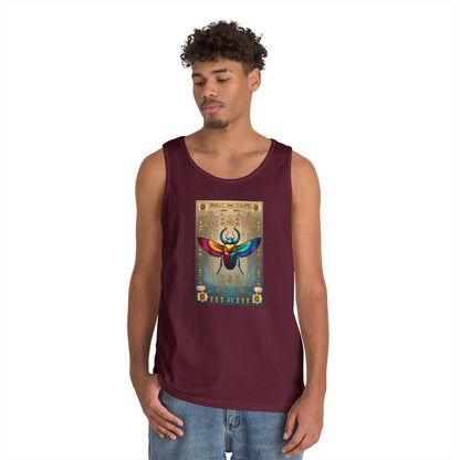 Vibrant Scarab Tank Top for Creatives, Unisex Fashion, Graphic Tees, Summer Wardrobe Essential, Unique Gift Idea