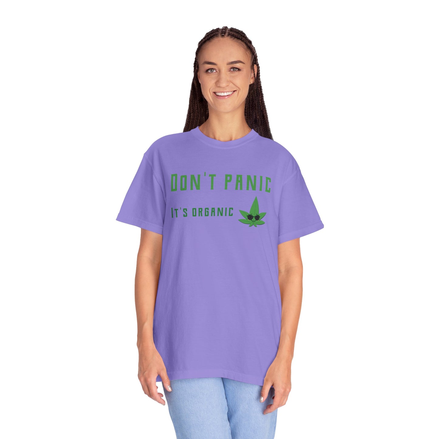 Don't Panic It's Organic T-Shirt — Funny Cannabis Leaf Tee