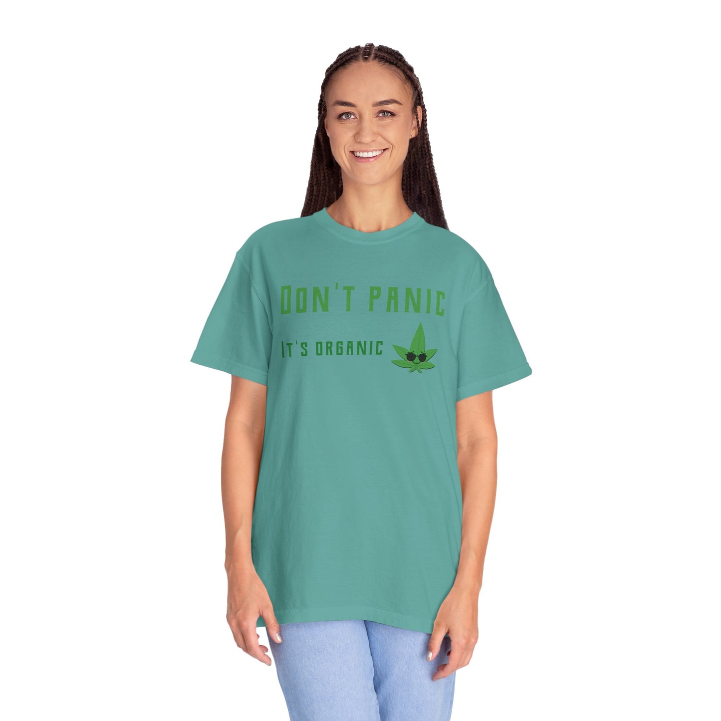 Don't Panic It's Organic T-Shirt — Funny Cannabis Leaf Tee