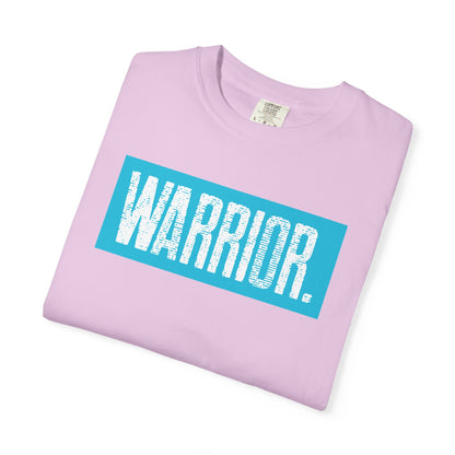 Warrior Graphic T-Shirt — Bold Blue Box Logo Tee