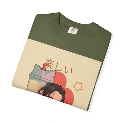 Boba Lover Anime Tee — Kawaii Bubble Tea Shirt with Japanese Text
