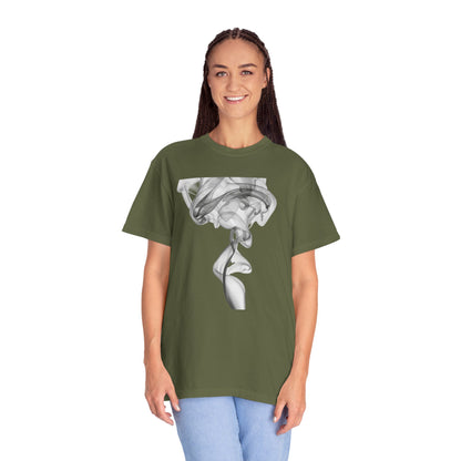 Smoke Art T-Shirt — Minimal Monochrome Smoke Print Tee