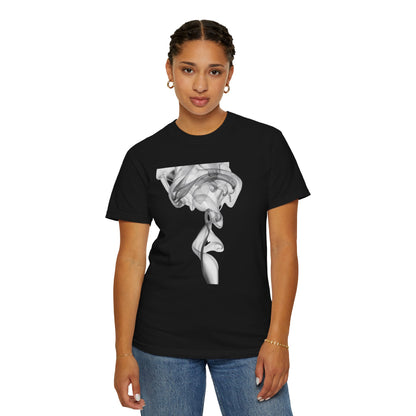 Smoke Art T-Shirt — Minimal Monochrome Smoke Print Tee
