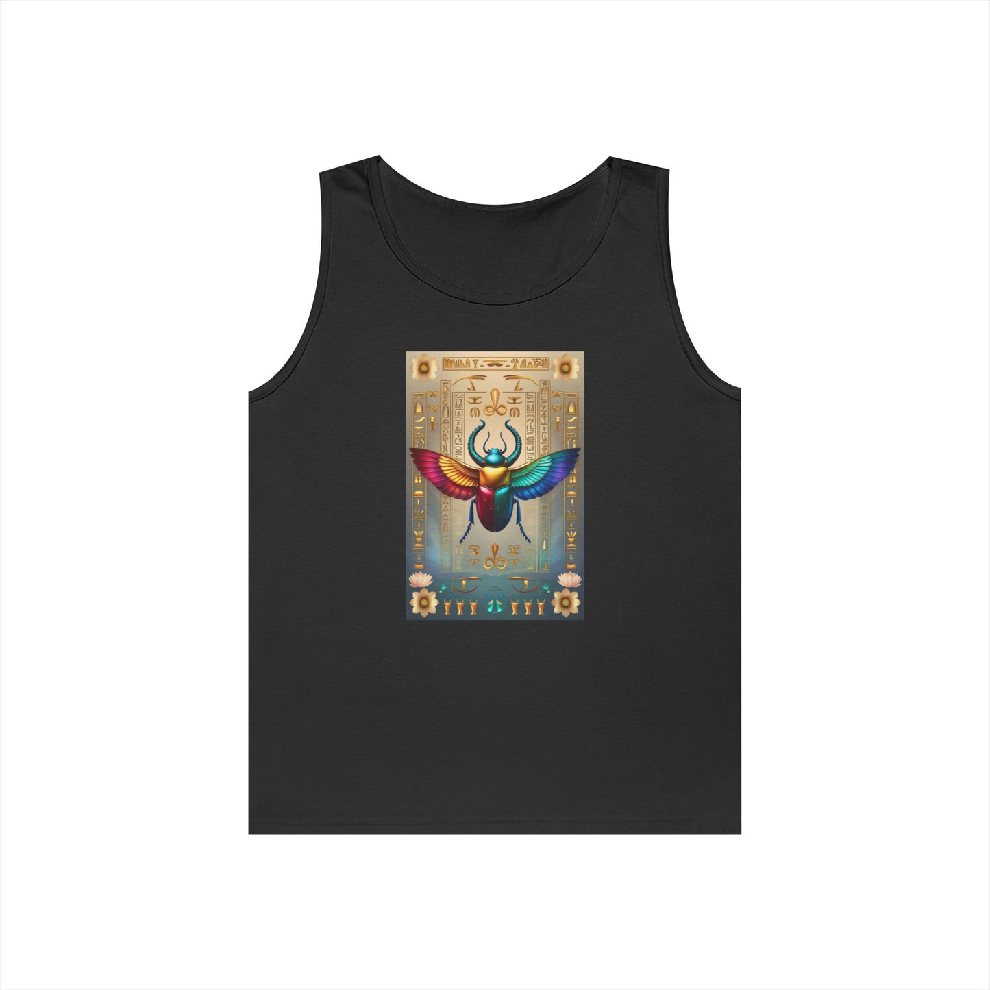 Vibrant Scarab Tank Top for Creatives, Unisex Fashion, Graphic Tees, Summer Wardrobe Essential, Unique Gift Idea