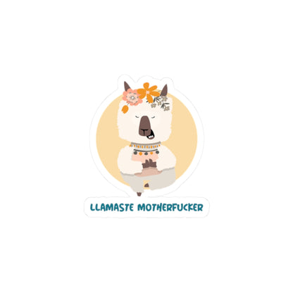 Llamaste Motherfucker Kiss-Cut Sticker — Cute Llama Yoga Design for Laptops & Water Bottles