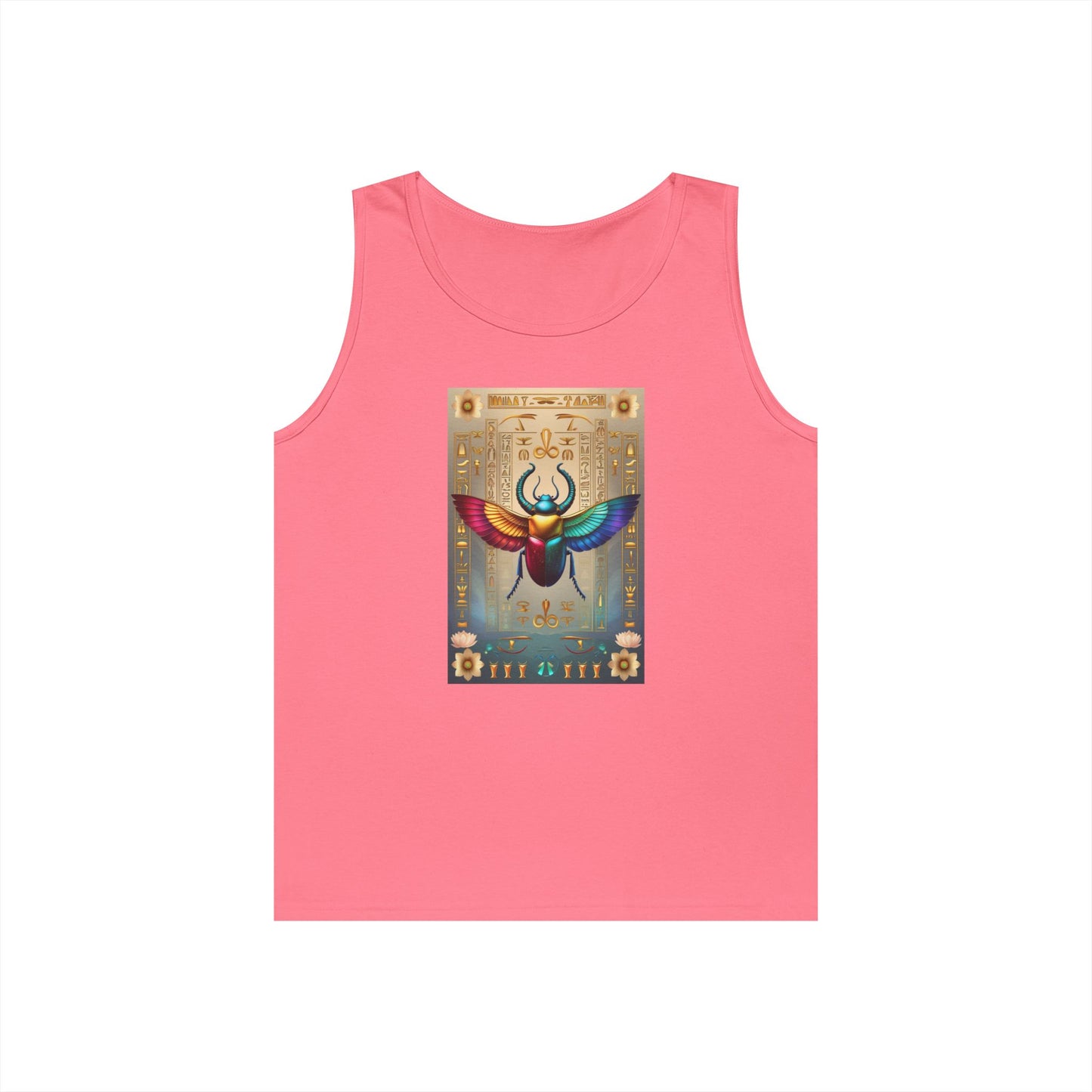 Vibrant Scarab Tank Top for Creatives, Unisex Fashion, Graphic Tees, Summer Wardrobe Essential, Unique Gift Idea