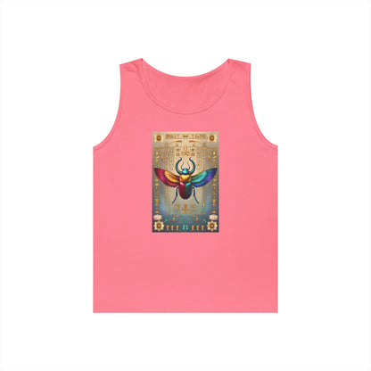 Vibrant Scarab Tank Top for Creatives, Unisex Fashion, Graphic Tees, Summer Wardrobe Essential, Unique Gift Idea