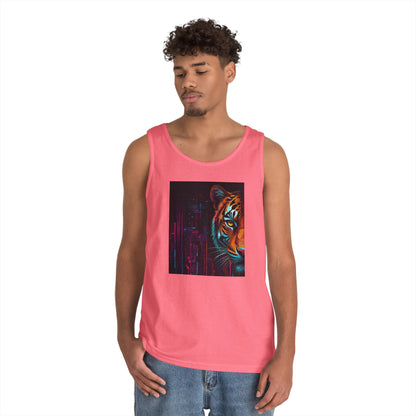 Fierce Tiger Graphic Tank Top - Unisex Summer Wear, Workout Top, Festival Outfit, Streetwear, Animal Lover Gift