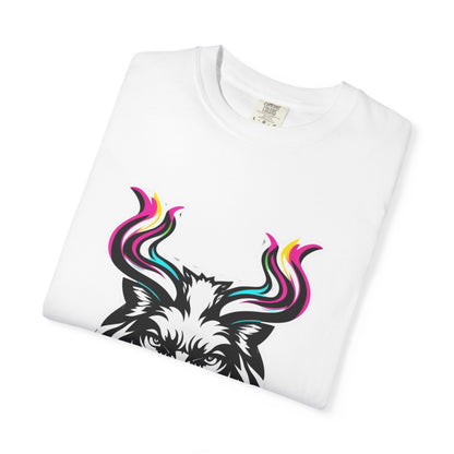 Colorful Graphic Tee with Animal Design, Unisex Garment-Dyed T-Shirt, Casual Wear, Gift for Animal Lovers, Summer Fashion