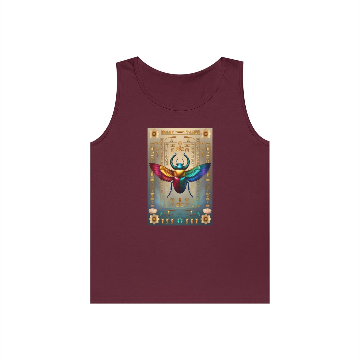 Vibrant Scarab Tank Top for Creatives, Unisex Fashion, Graphic Tees, Summer Wardrobe Essential, Unique Gift Idea
