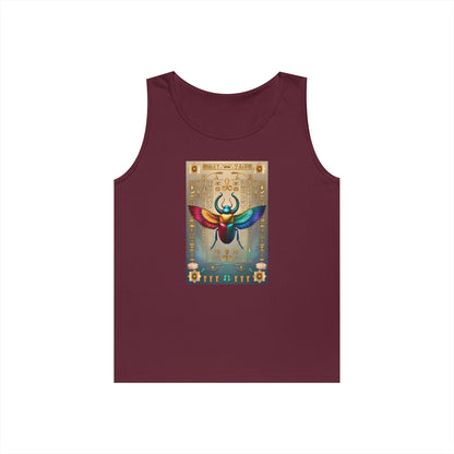 Vibrant Scarab Tank Top for Creatives, Unisex Fashion, Graphic Tees, Summer Wardrobe Essential, Unique Gift Idea