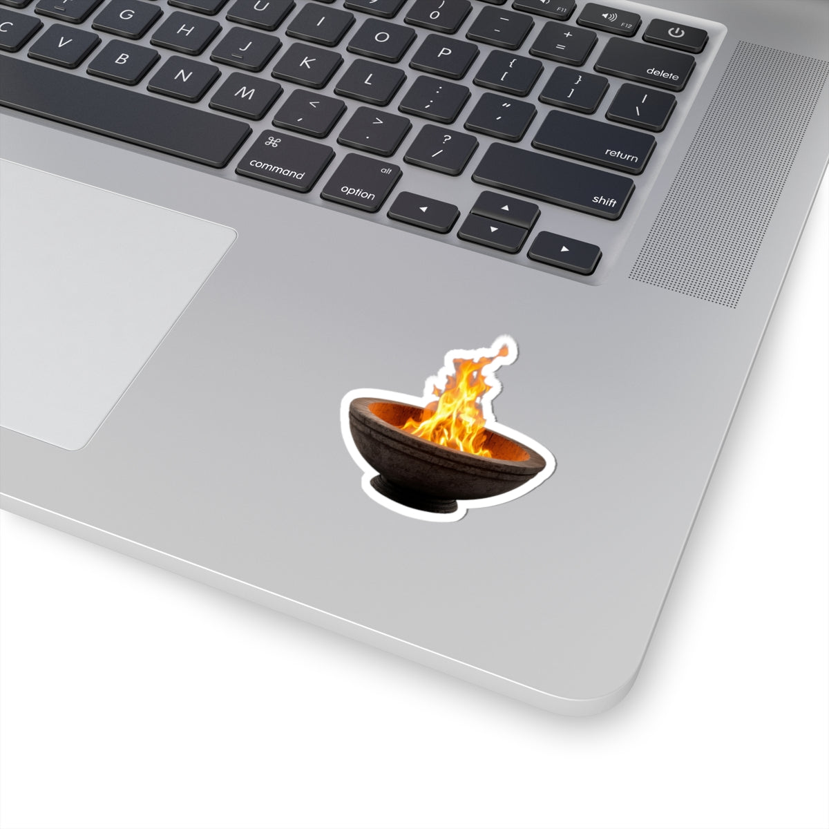 Fire Bowl Sticker — Outdoor Campfire Flame Kiss-Cut Decal for Laptops & Gear
