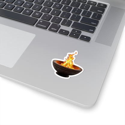Fire Bowl Sticker — Outdoor Campfire Flame Kiss-Cut Decal for Laptops & Gear