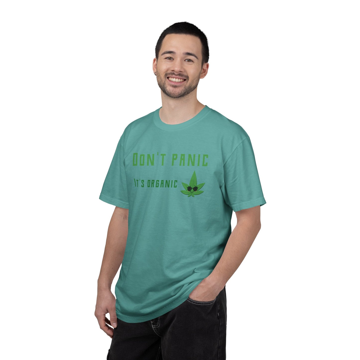 Don't Panic It's Organic T-Shirt — Funny Cannabis Leaf Tee