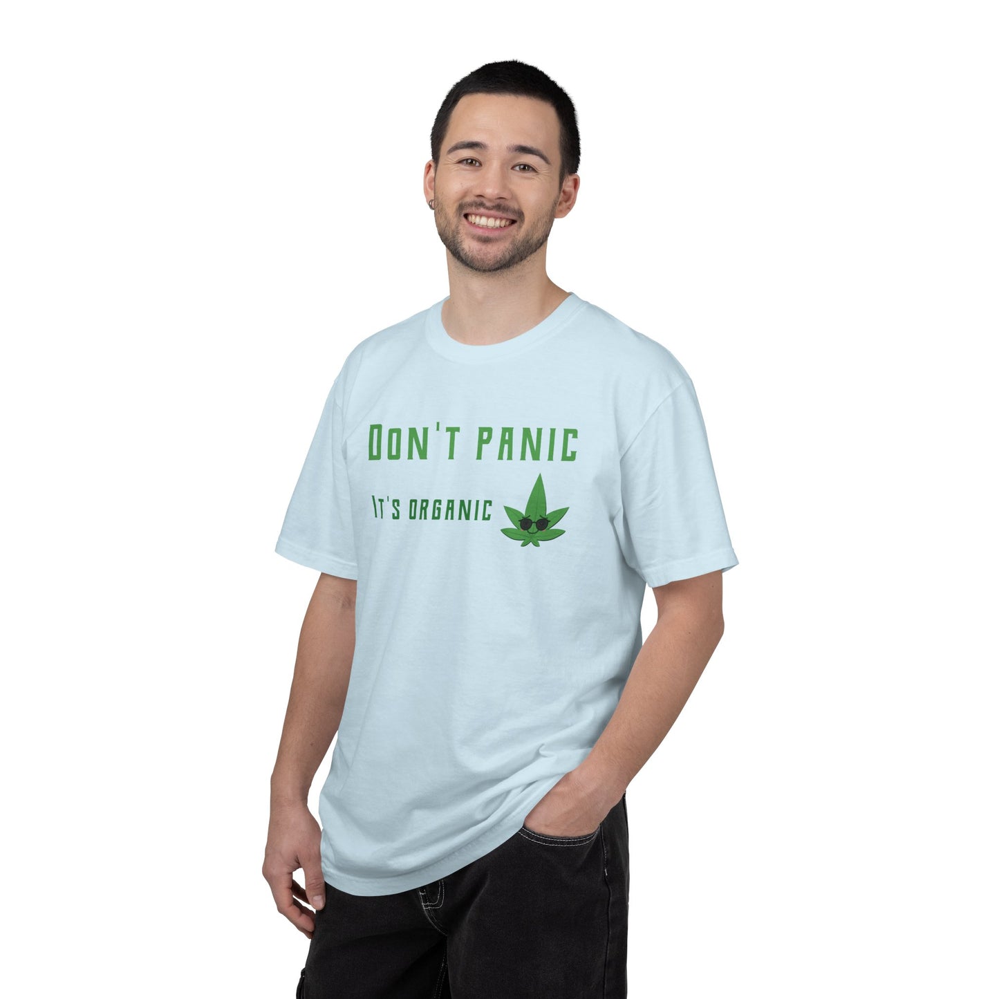 Don't Panic It's Organic T-Shirt — Funny Cannabis Leaf Tee