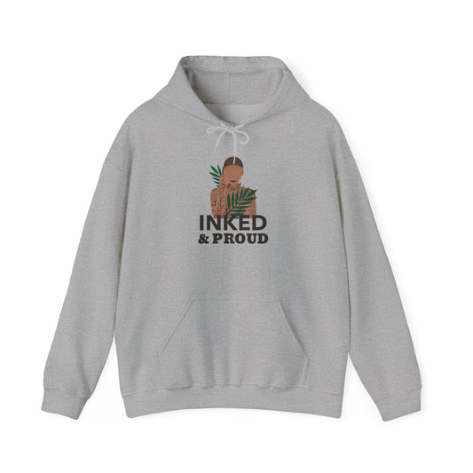 Inked & Proud Hoodie — Tattoo Pride Graphic Hooded Sweatshirt