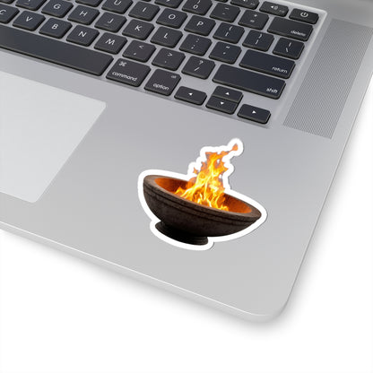 Fire Bowl Sticker — Outdoor Campfire Flame Kiss-Cut Decal for Laptops & Gear