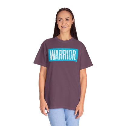 Warrior Graphic T-Shirt — Bold Blue Box Logo Tee