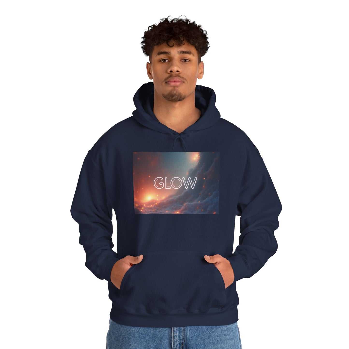 Glow Space Hoodie — Cosmic Typography Pullover