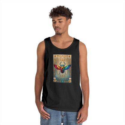 Vibrant Scarab Tank Top for Creatives, Unisex Fashion, Graphic Tees, Summer Wardrobe Essential, Unique Gift Idea