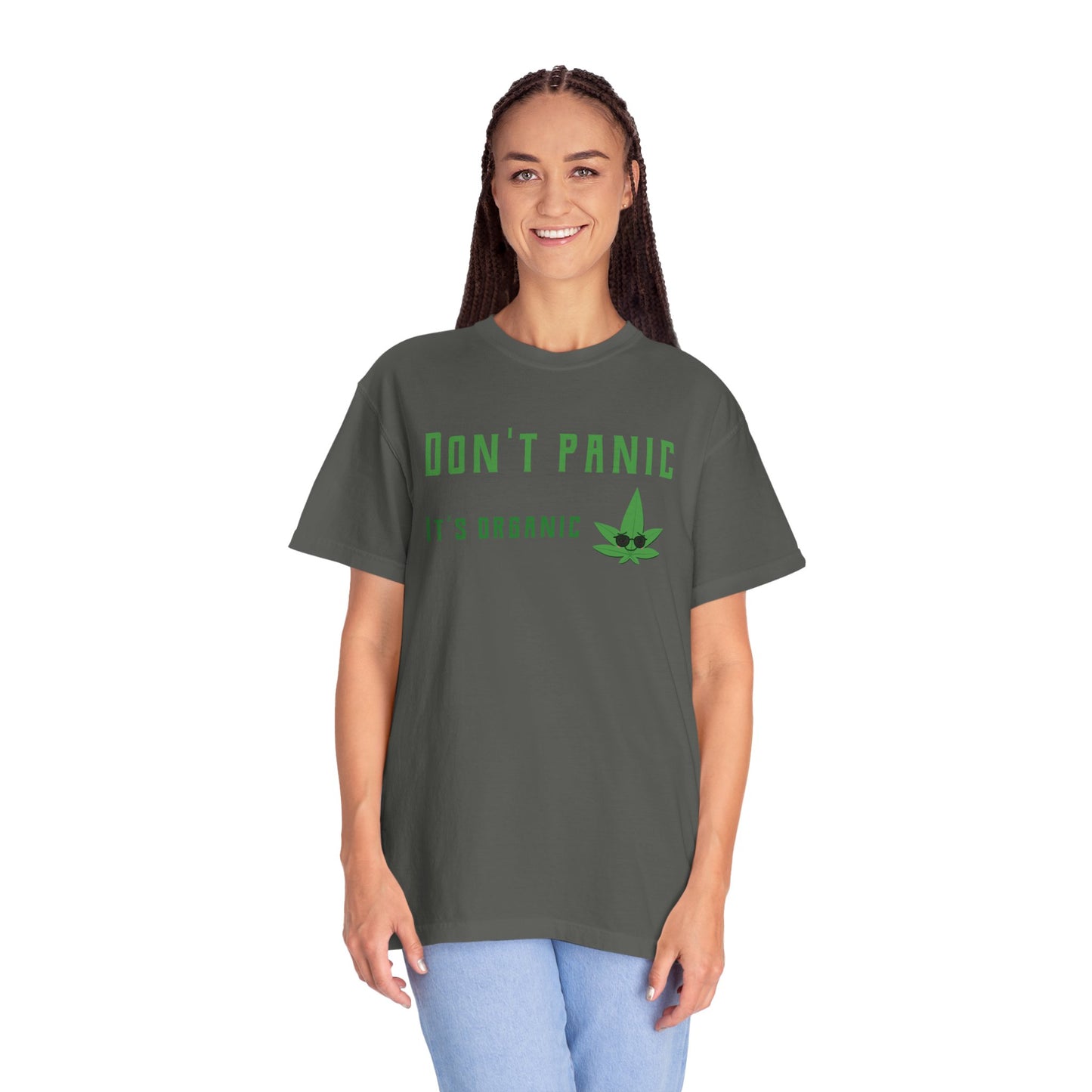 Don't Panic It's Organic T-Shirt — Funny Cannabis Leaf Tee