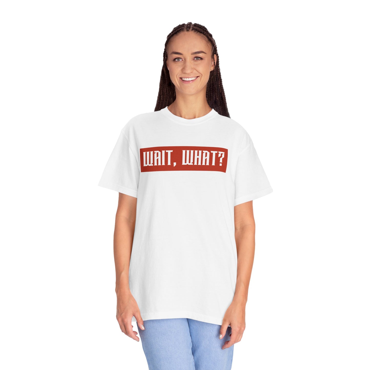 Wait, What? T-Shirt — Retro Red Box Graphic Tee