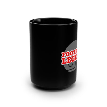Football Legend Black 15oz Mug — Retro Helmet Design