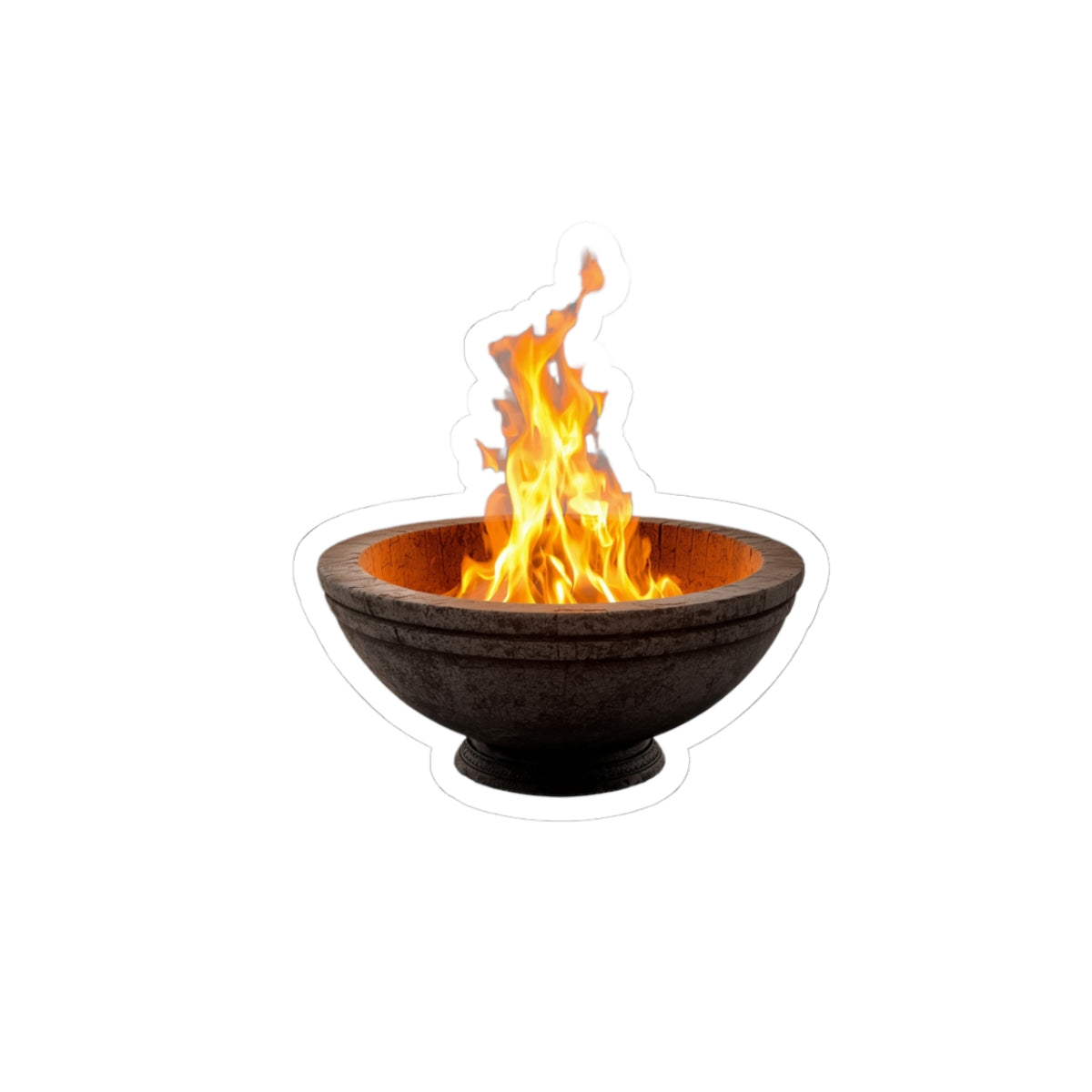 Fire Bowl Sticker — Outdoor Campfire Flame Kiss-Cut Decal for Laptops & Gear