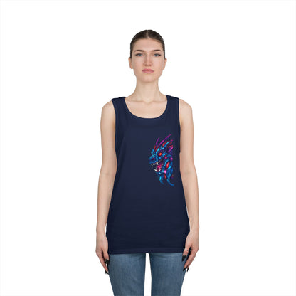 Fierce Lion Graphic Tank Top, Unisex Heavy Cotton Sleeveless Tee, Festival Wear, Summer Style, Gift for Animal Lovers
