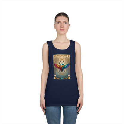 Vibrant Scarab Tank Top for Creatives, Unisex Fashion, Graphic Tees, Summer Wardrobe Essential, Unique Gift Idea