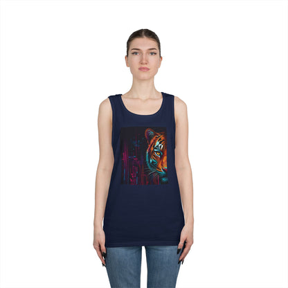 Fierce Tiger Graphic Tank Top - Unisex Summer Wear, Workout Top, Festival Outfit, Streetwear, Animal Lover Gift