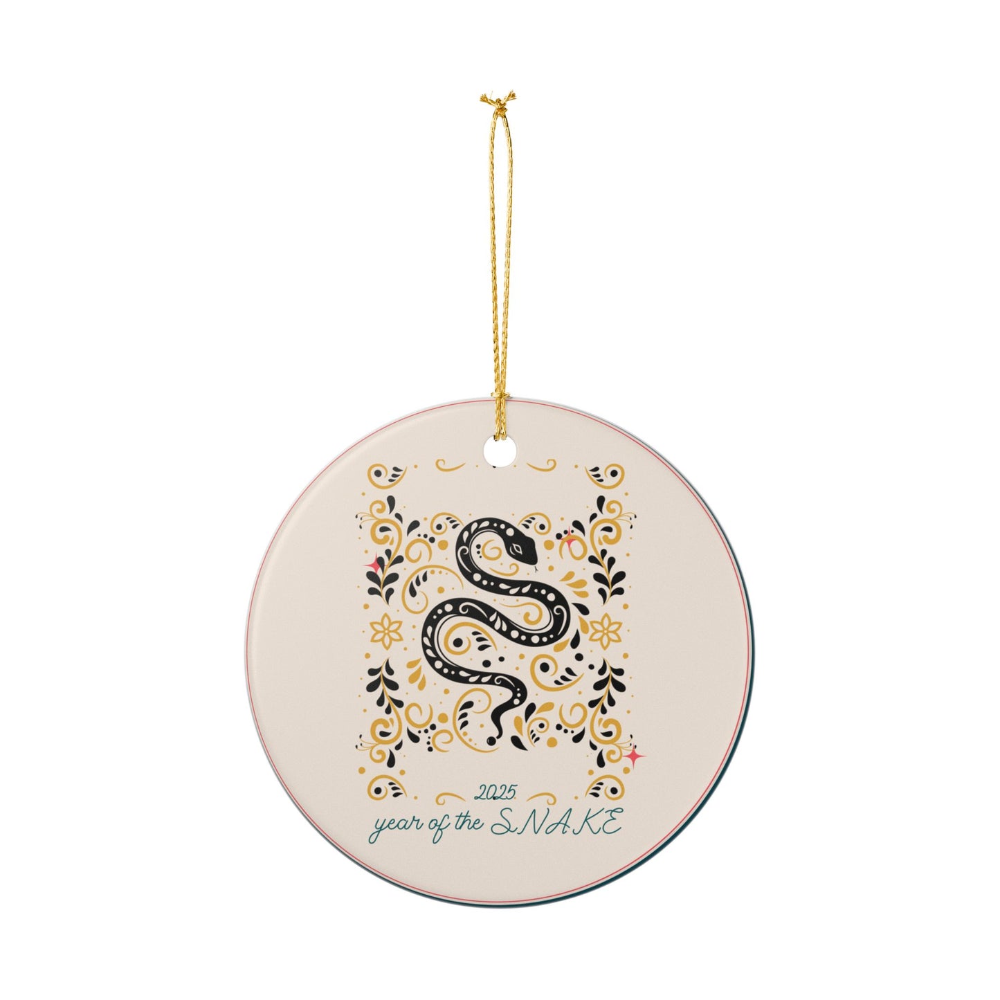 Year of the Snake 2025 Ceramic Ornament – Decorative Zodiac Holiday Hanging