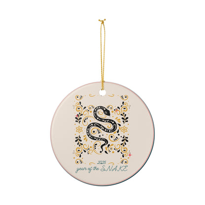 Year of the Snake 2025 Ceramic Ornament – Decorative Zodiac Holiday Hanging