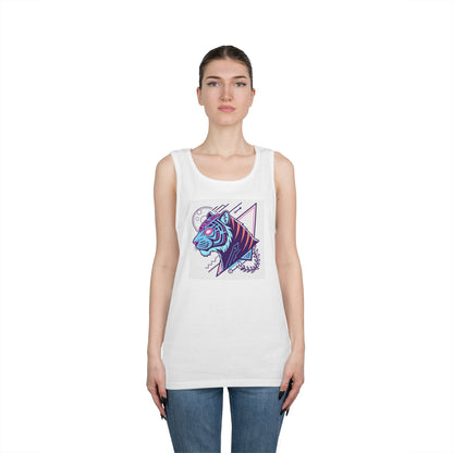 Vibrant Tiger Graphic Tank Top, Unisex Summer Apparel, Stylish Workout Gear, Festival Wear, Animal Lover Gift