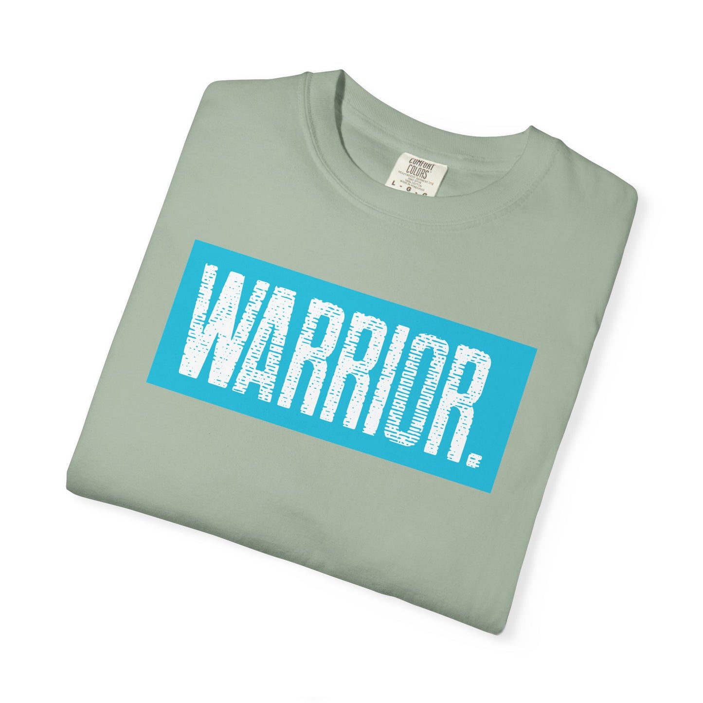 Warrior Graphic T-Shirt — Bold Blue Box Logo Tee