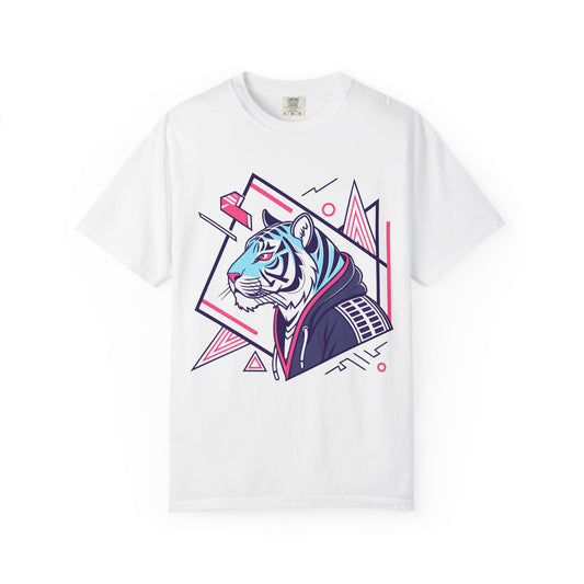 Retro Tiger Graphic T-shirt, Unisex Streetwear Tee, Cool Animal Art Shirt, Gift for Animal Lovers, Festival Wear