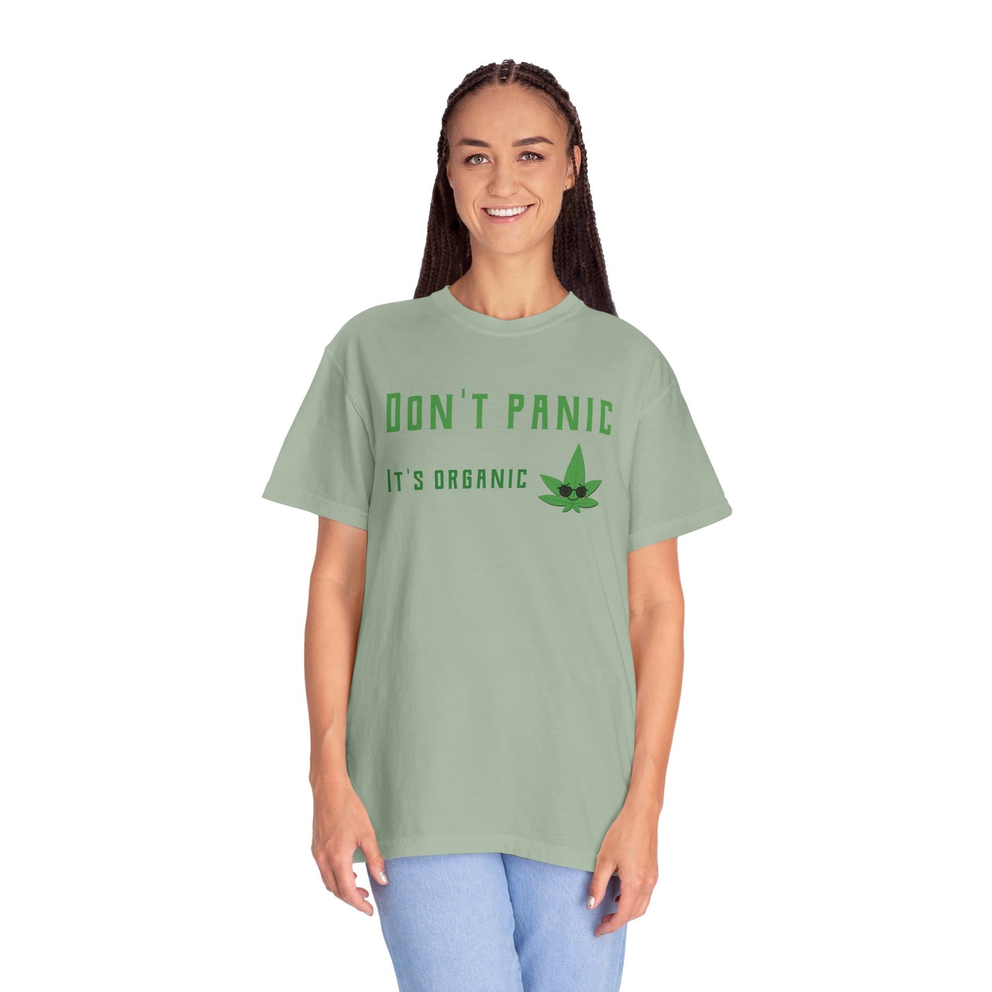 Don't Panic It's Organic T-Shirt — Funny Cannabis Leaf Tee