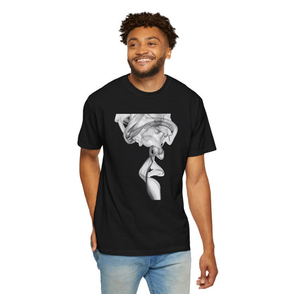 Smoke Art T-Shirt — Minimal Monochrome Smoke Print Tee