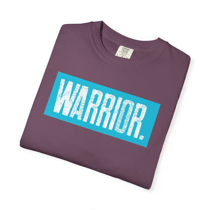 Warrior Graphic T-Shirt — Bold Blue Box Logo Tee