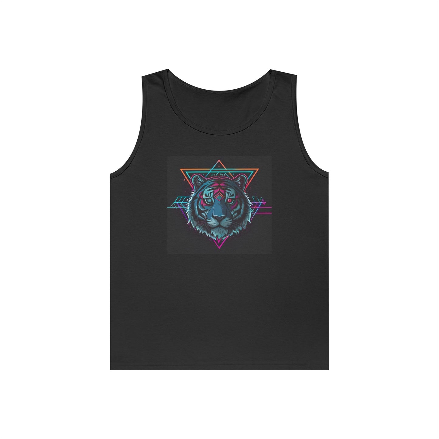 Geometric Tiger Graphic Tank Top, Stylish Unisex Tank, Summer Wear, Festival Fashion, Boho Chic Apparel
