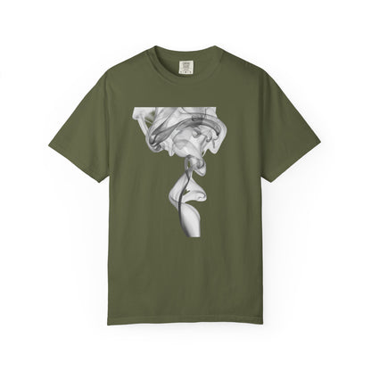 Smoke Art T-Shirt — Minimal Monochrome Smoke Print Tee