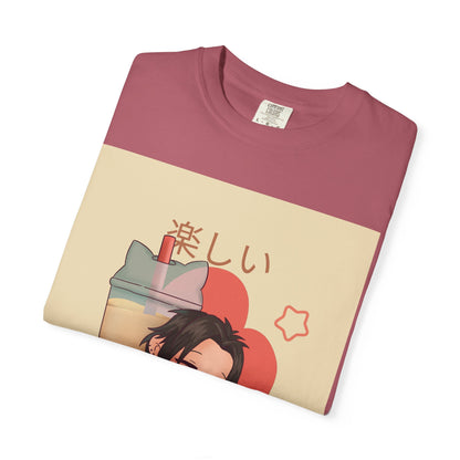 Boba Lover Anime Tee — Kawaii Bubble Tea Shirt with Japanese Text