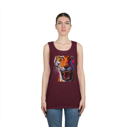 Bold Tiger Graphic Unisex Tank Top, Summer Attire, Animal Lover Gift, Fitness Shirt, Inspirational Apparel, Birthday Present