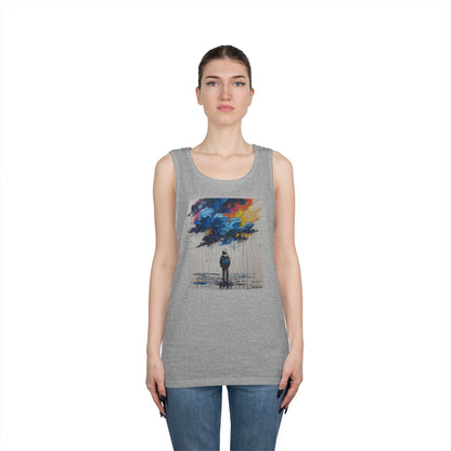 Artistic Unisex Heavy Cotton Tank Top - Inspirational Wall Art, Unique Graphic Tee, Summer Fashion, Gift for Art Lovers, Casual Wear