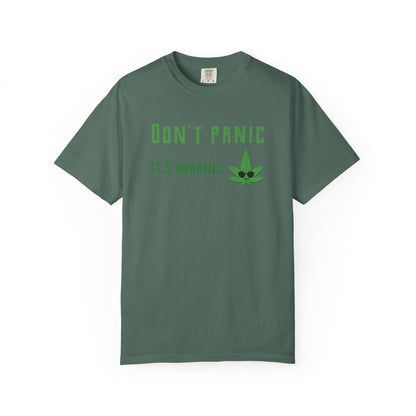 Don't Panic It's Organic T-Shirt — Funny Cannabis Leaf Tee