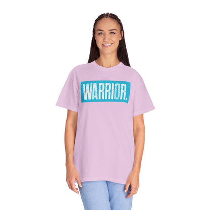 Warrior Graphic T-Shirt — Bold Blue Box Logo Tee